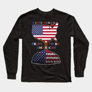 Pride to be American I love Merica Long Sleeve T-Shirt